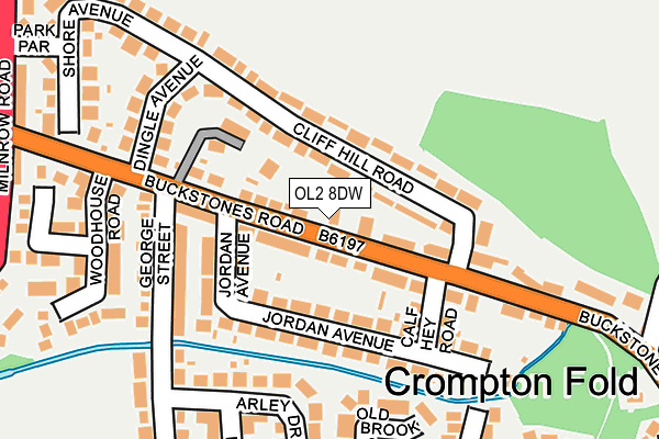 OL2 8DW map - OS OpenMap – Local (Ordnance Survey) OL2 8DW map - OS OpenMap – Local (Ordnance Survey)