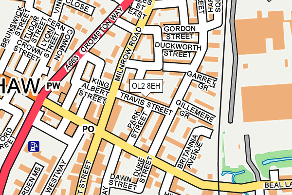 OL2 8EH map - OS OpenMap – Local (Ordnance Survey) OL2 8EH map - OS OpenMap – Local (Ordnance Survey)