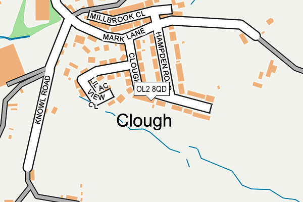 OL2 8QD map - OS OpenMap – Local (Ordnance Survey)