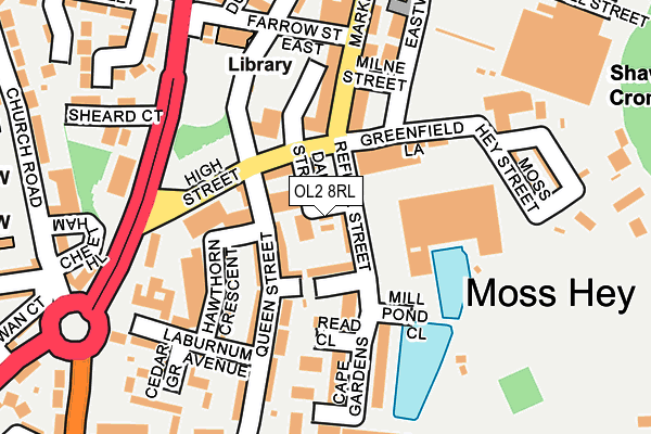 OL2 8RL map - OS OpenMap – Local (Ordnance Survey) OL2 8RL map - OS OpenMap – Local (Ordnance Survey)