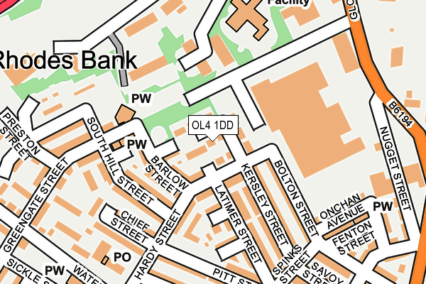 OL4 1DD map - OS OpenMap – Local (Ordnance Survey) OL4 1DD map - OS OpenMap – Local (Ordnance Survey)