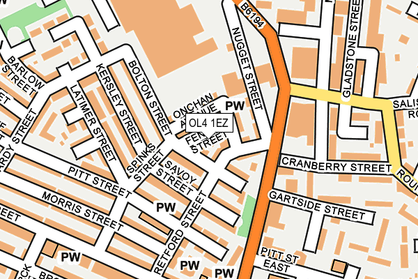 OL4 1EZ map - OS OpenMap – Local (Ordnance Survey) OL4 1EZ map - OS OpenMap – Local (Ordnance Survey)