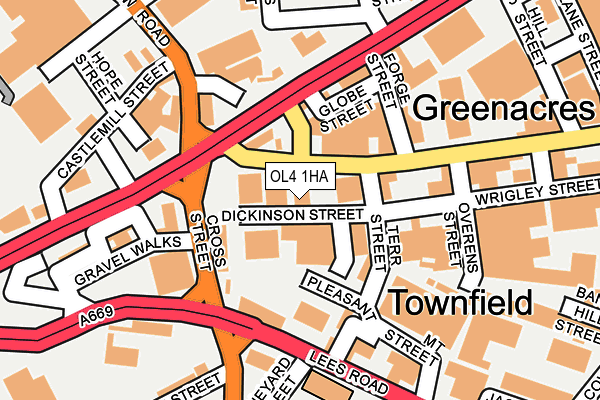 OL4 1HA map - OS OpenMap – Local (Ordnance Survey) OL4 1HA map - OS OpenMap – Local (Ordnance Survey)