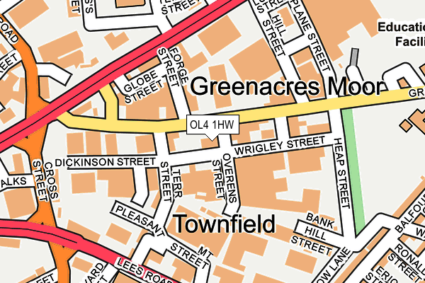 OL4 1HW map - OS OpenMap – Local (Ordnance Survey)
