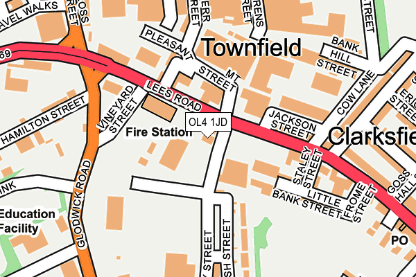 OL4 1JD map - OS OpenMap – Local (Ordnance Survey) OL4 1JD map - OS OpenMap – Local (Ordnance Survey)