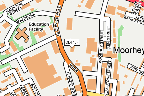 OL4 1JF map - OS OpenMap – Local (Ordnance Survey) OL4 1JF map - OS OpenMap – Local (Ordnance Survey)