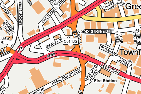 OL4 1JG map - OS OpenMap – Local (Ordnance Survey) OL4 1JG map - OS OpenMap – Local (Ordnance Survey)