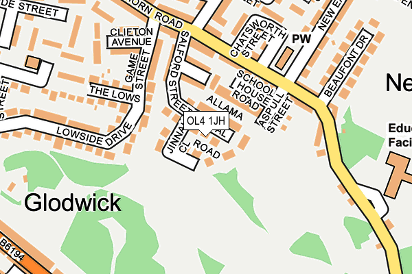 OL4 1JH map - OS OpenMap – Local (Ordnance Survey) OL4 1JH map - OS OpenMap – Local (Ordnance Survey)