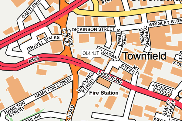 OL4 1JT map - OS OpenMap – Local (Ordnance Survey) OL4 1JT map - OS OpenMap – Local (Ordnance Survey)