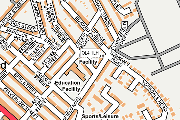 OL4 1LH map - OS OpenMap – Local (Ordnance Survey) OL4 1LH map - OS OpenMap – Local (Ordnance Survey)