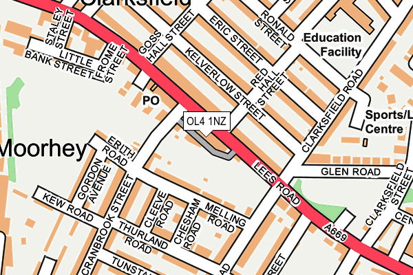 OL4 1NZ map - OS OpenMap – Local (Ordnance Survey)