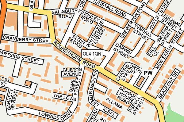 OL4 1QN map - OS OpenMap – Local (Ordnance Survey) OL4 1QN map - OS OpenMap – Local (Ordnance Survey)