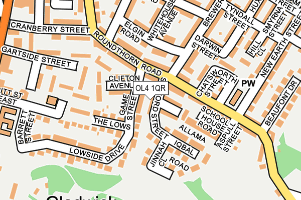 OL4 1QR map - OS OpenMap – Local (Ordnance Survey) OL4 1QR map - OS OpenMap – Local (Ordnance Survey)