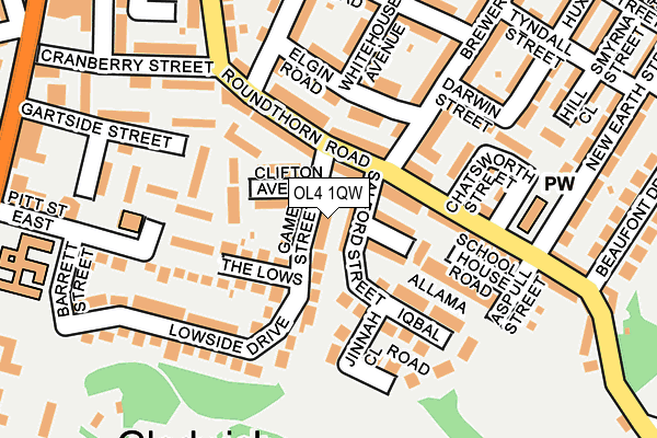 OL4 1QW map - OS OpenMap – Local (Ordnance Survey) OL4 1QW map - OS OpenMap – Local (Ordnance Survey)