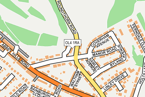 OL4 1RA map - OS OpenMap – Local (Ordnance Survey) OL4 1RA map - OS OpenMap – Local (Ordnance Survey)