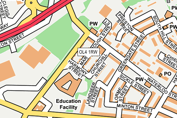 OL4 1RW map - OS OpenMap – Local (Ordnance Survey) OL4 1RW map - OS OpenMap – Local (Ordnance Survey)