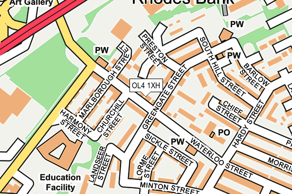 OL4 1XH map - OS OpenMap – Local (Ordnance Survey) OL4 1XH map - OS OpenMap – Local (Ordnance Survey)