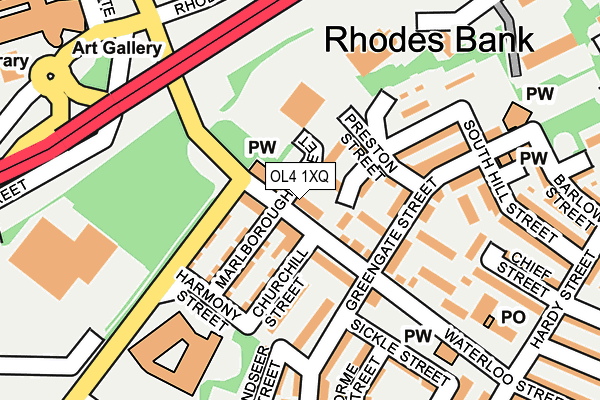 OL4 1XQ map - OS OpenMap – Local (Ordnance Survey) OL4 1XQ map - OS OpenMap – Local (Ordnance Survey)