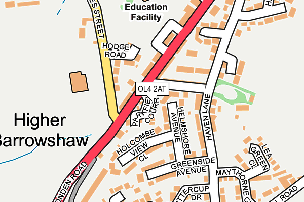 OL4 2AT map - OS OpenMap – Local (Ordnance Survey) OL4 2AT map - OS OpenMap – Local (Ordnance Survey)