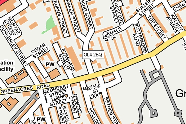 OL4 2BQ map - OS OpenMap – Local (Ordnance Survey) OL4 2BQ map - OS OpenMap – Local (Ordnance Survey)