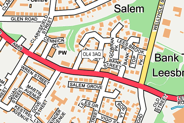 OL4 3AQ map - OS OpenMap – Local (Ordnance Survey) OL4 3AQ map - OS OpenMap – Local (Ordnance Survey)