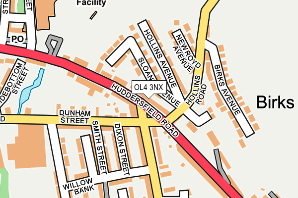 OL4 3NX map - OS OpenMap – Local (Ordnance Survey) OL4 3NX map - OS OpenMap – Local (Ordnance Survey)