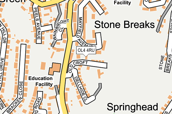 OL4 4RU map - OS OpenMap – Local (Ordnance Survey) OL4 4RU map - OS OpenMap – Local (Ordnance Survey)