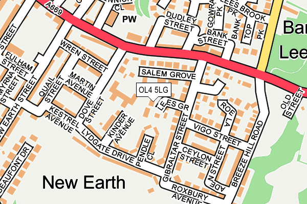 OL4 5LG map - OS OpenMap – Local (Ordnance Survey) OL4 5LG map - OS OpenMap – Local (Ordnance Survey)