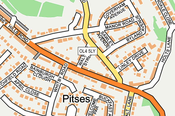 OL4 5LY map - OS OpenMap – Local (Ordnance Survey) OL4 5LY map - OS OpenMap – Local (Ordnance Survey)