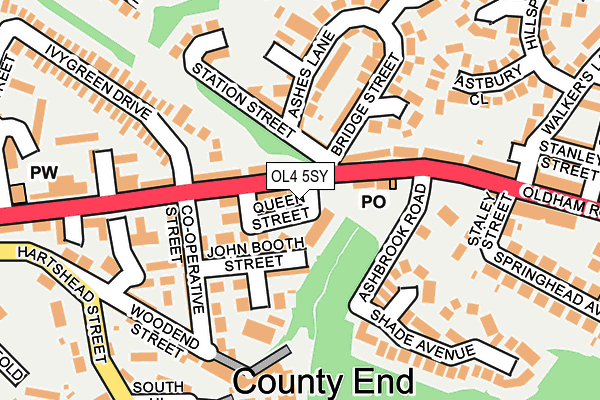 OL4 5SY map - OS OpenMap – Local (Ordnance Survey) OL4 5SY map - OS OpenMap – Local (Ordnance Survey)