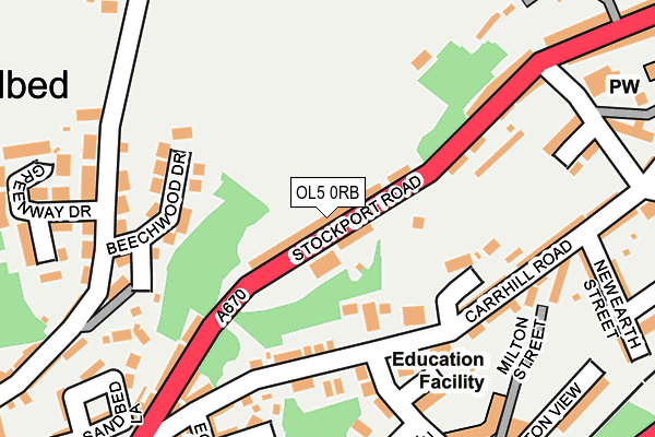 OL5 0RB map - OS OpenMap – Local (Ordnance Survey) OL5 0RB map - OS OpenMap – Local (Ordnance Survey)