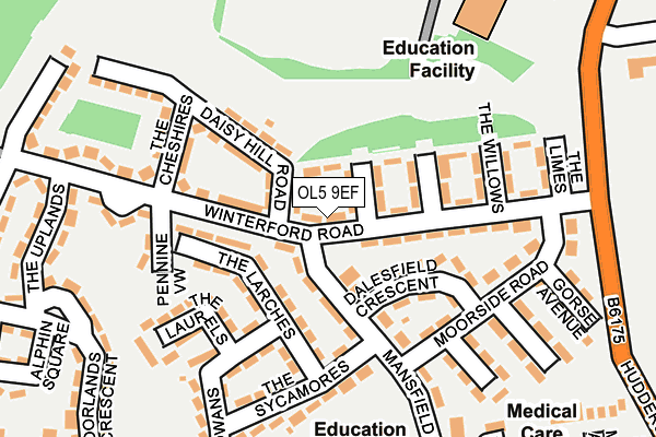 OL5 9EF map - OS OpenMap – Local (Ordnance Survey) OL5 9EF map - OS OpenMap – Local (Ordnance Survey)