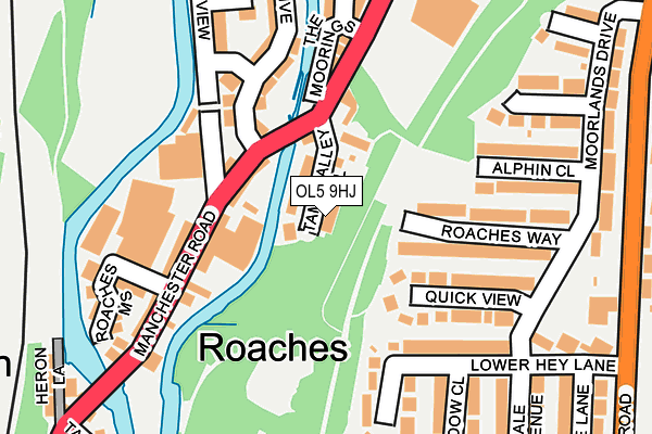 OL5 9HJ map - OS OpenMap – Local (Ordnance Survey) OL5 9HJ map - OS OpenMap – Local (Ordnance Survey)