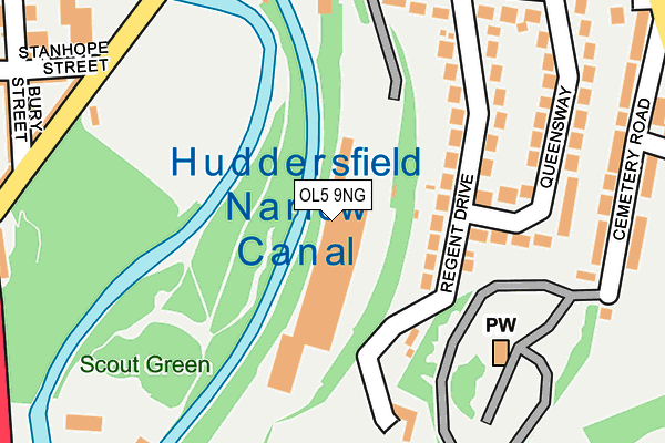 OL5 9NG map - OS OpenMap – Local (Ordnance Survey)