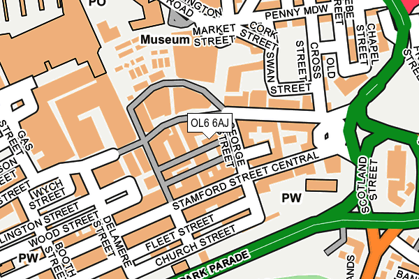 OL6 6AJ map - OS OpenMap – Local (Ordnance Survey) OL6 6AJ map - OS OpenMap – Local (Ordnance Survey)