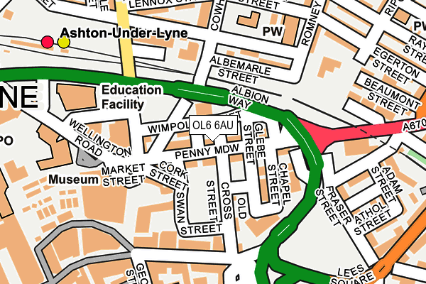 OL6 6AU map - OS OpenMap – Local (Ordnance Survey) OL6 6AU map - OS OpenMap – Local (Ordnance Survey)
