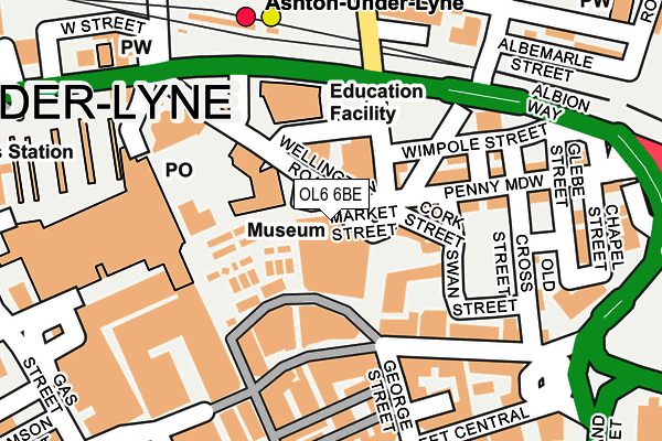 OL6 6BE map - OS OpenMap – Local (Ordnance Survey) OL6 6BE map - OS OpenMap – Local (Ordnance Survey)