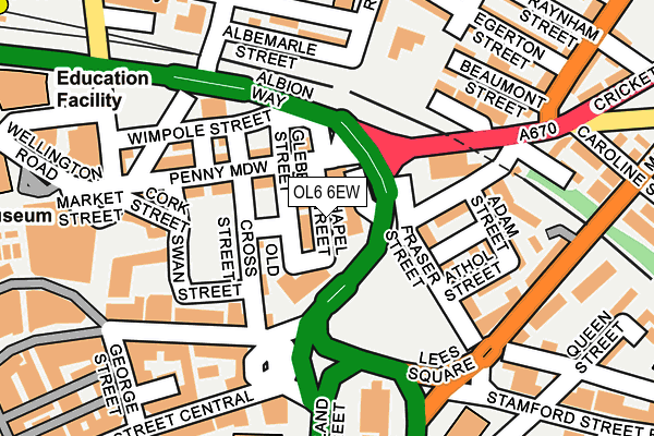 OL6 6EW map - OS OpenMap – Local (Ordnance Survey) OL6 6EW map - OS OpenMap – Local (Ordnance Survey)