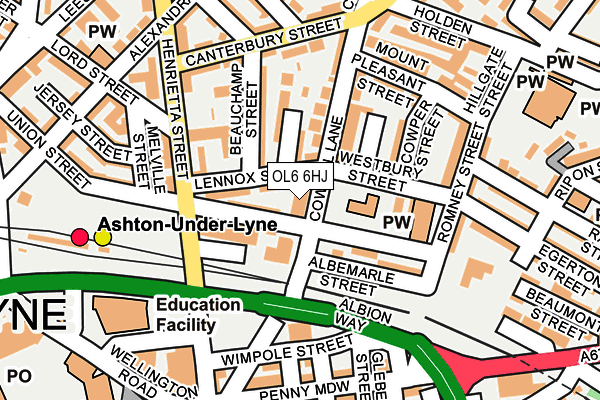OL6 6HJ map - OS OpenMap – Local (Ordnance Survey) OL6 6HJ map - OS OpenMap – Local (Ordnance Survey)
