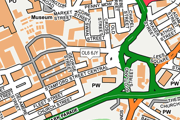 OL6 6JY map - OS OpenMap – Local (Ordnance Survey) OL6 6JY map - OS OpenMap – Local (Ordnance Survey)