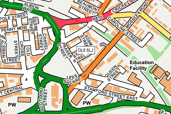 OL6 6LJ map - OS OpenMap – Local (Ordnance Survey)