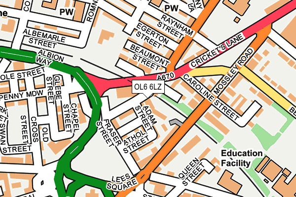 OL6 6LZ map - OS OpenMap – Local (Ordnance Survey) OL6 6LZ map - OS OpenMap – Local (Ordnance Survey)