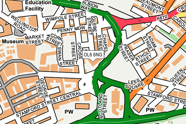 OL6 6NG map - OS OpenMap – Local (Ordnance Survey)