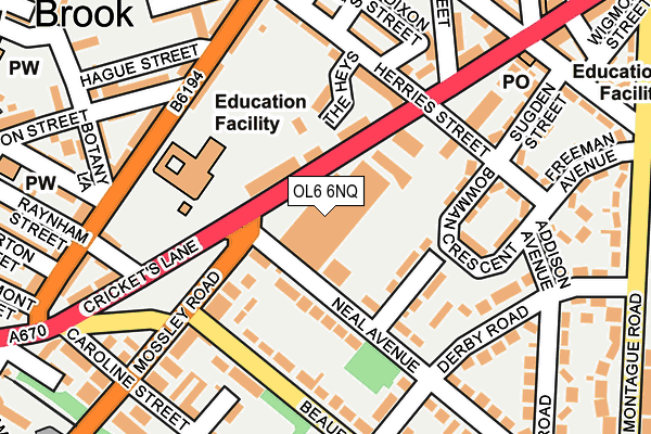 OL6 6NQ map - OS OpenMap – Local (Ordnance Survey) OL6 6NQ map - OS OpenMap – Local (Ordnance Survey)