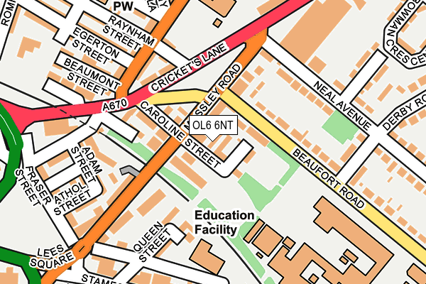 OL6 6NT map - OS OpenMap – Local (Ordnance Survey) OL6 6NT map - OS OpenMap – Local (Ordnance Survey)