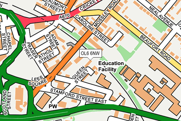 OL6 6NW map - OS OpenMap – Local (Ordnance Survey) OL6 6NW map - OS OpenMap – Local (Ordnance Survey)