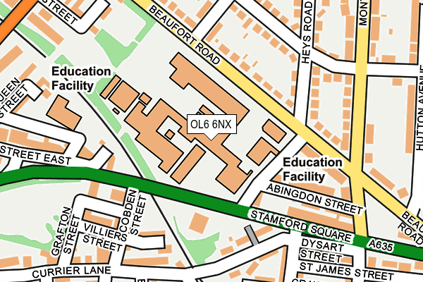 OL6 6NX map - OS OpenMap – Local (Ordnance Survey) OL6 6NX map - OS OpenMap – Local (Ordnance Survey)