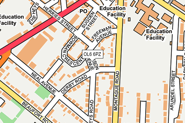 OL6 6PZ map - OS OpenMap – Local (Ordnance Survey) OL6 6PZ map - OS OpenMap – Local (Ordnance Survey)
