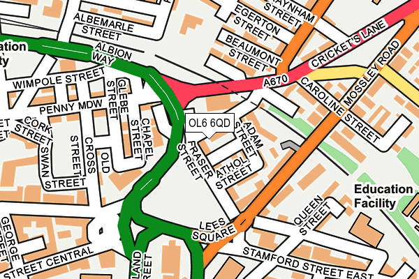 OL6 6QD map - OS OpenMap – Local (Ordnance Survey) OL6 6QD map - OS OpenMap – Local (Ordnance Survey)