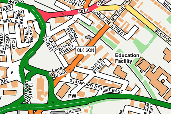 OL6 6QN map - OS OpenMap – Local (Ordnance Survey) OL6 6QN map - OS OpenMap – Local (Ordnance Survey)